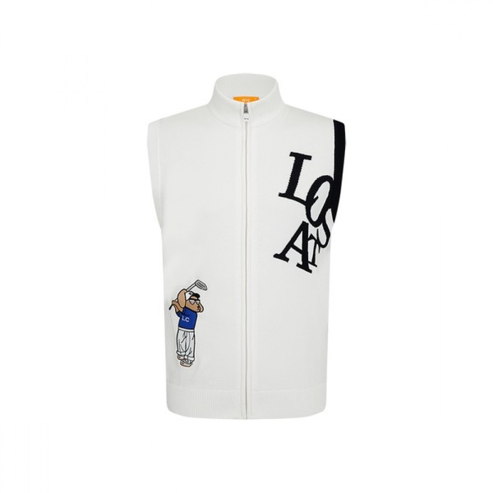 [ルイカステル] メンズルイスタイルTネックフロントジップコットンベスト