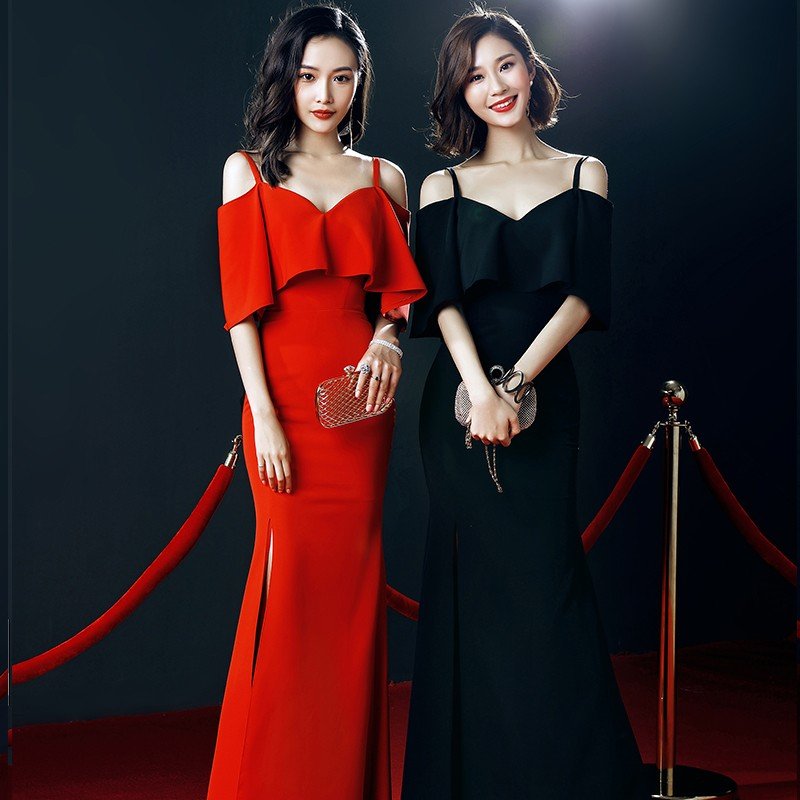 マーメイドドレス 安い ロングドレス カラードレス 花嫁 パーティードレス 演奏会 イブニングドレス 結婚式 ブライズメイドドレス 二次会 コンサート 2色選択可