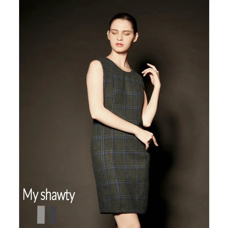 CHECK WOOL DRESS