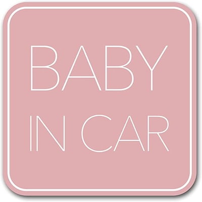他サイト： ベビーインカー マグネット Baby in car 赤ちゃん乗ってます(ピンク)の商品画像