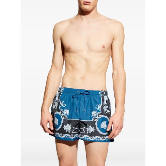 VERSACE Men Swim Pants 1A16826 1018883 5BE50 BLUE BLACK