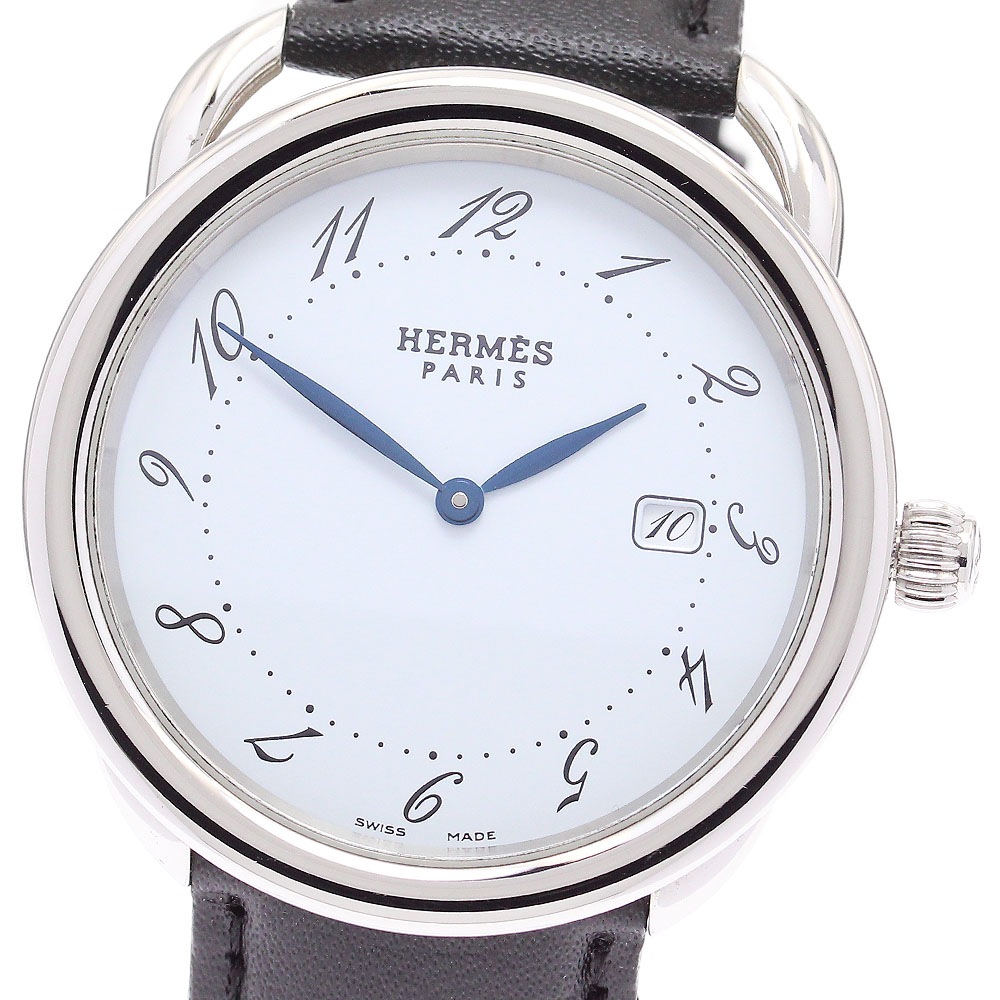 エルメス HERMES AR5.710.130 アルソー デイト クォーツ メンズ 内箱・保証書付き_876187【中古】