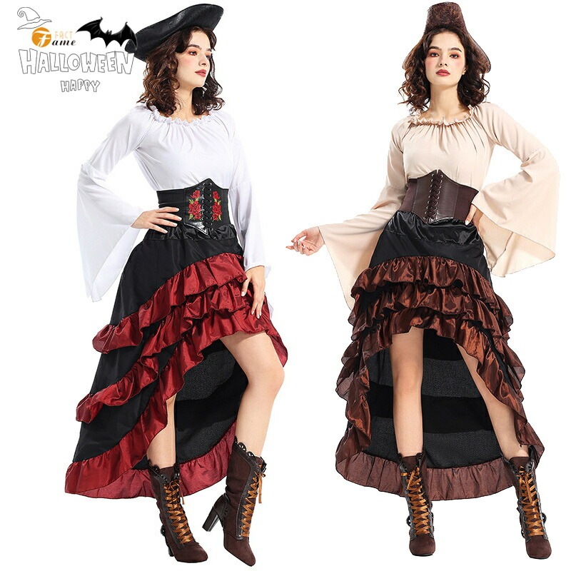 ハロウィン コスプレ衣装 海賊 パイレーツ レディース ワンピース ドレス 仮装 演出衣装 大人用 女海賊 ハロウィン コスチューム 道具服 ステージ cosplay 公演着 パーティー イベント 学