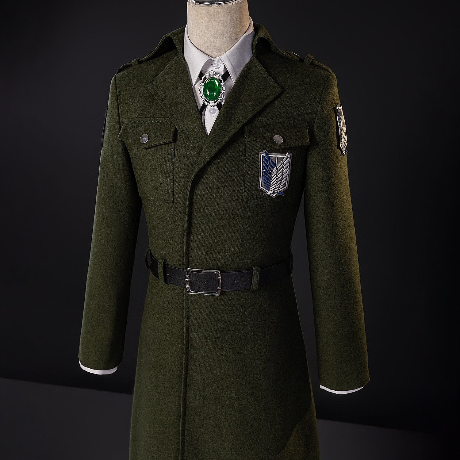 進撃の巨人COS服調査兵団の刺繍バージョンの巨人コートCOSPLAY二次元アニメ服