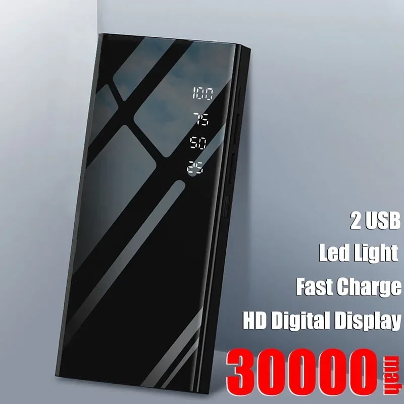 ポータブル充電器,30000mAh,デジタルディスプレイ,外部バッテリー,屋外旅行用,iPhone, Xiaomi用 - 509