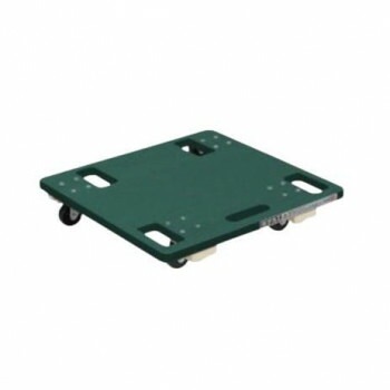 サカエ 板台車スタッキング仕様 オール自在タイプ 450x450x85mm グリーン SD-450G