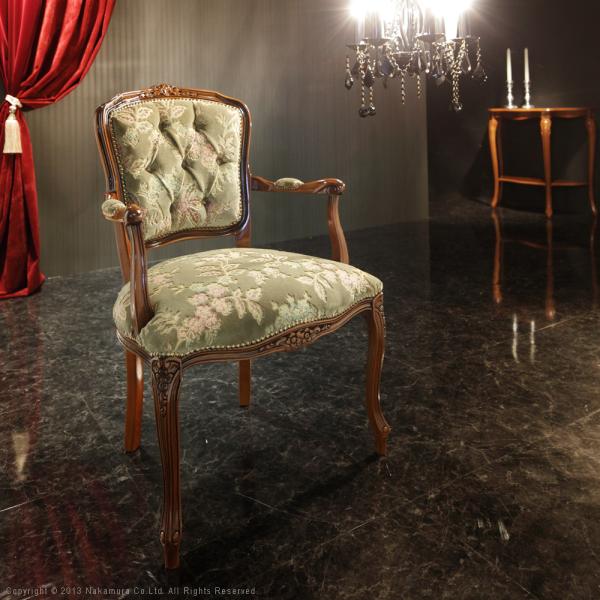 ダイニングチェア 1脚 単品 椅子 肘掛けあり アームチェアー 天然木製 猫脚 北欧 おしゃれ 高級感 上質 優美 装飾 彫刻 クラシック アンティーク調 レトロ