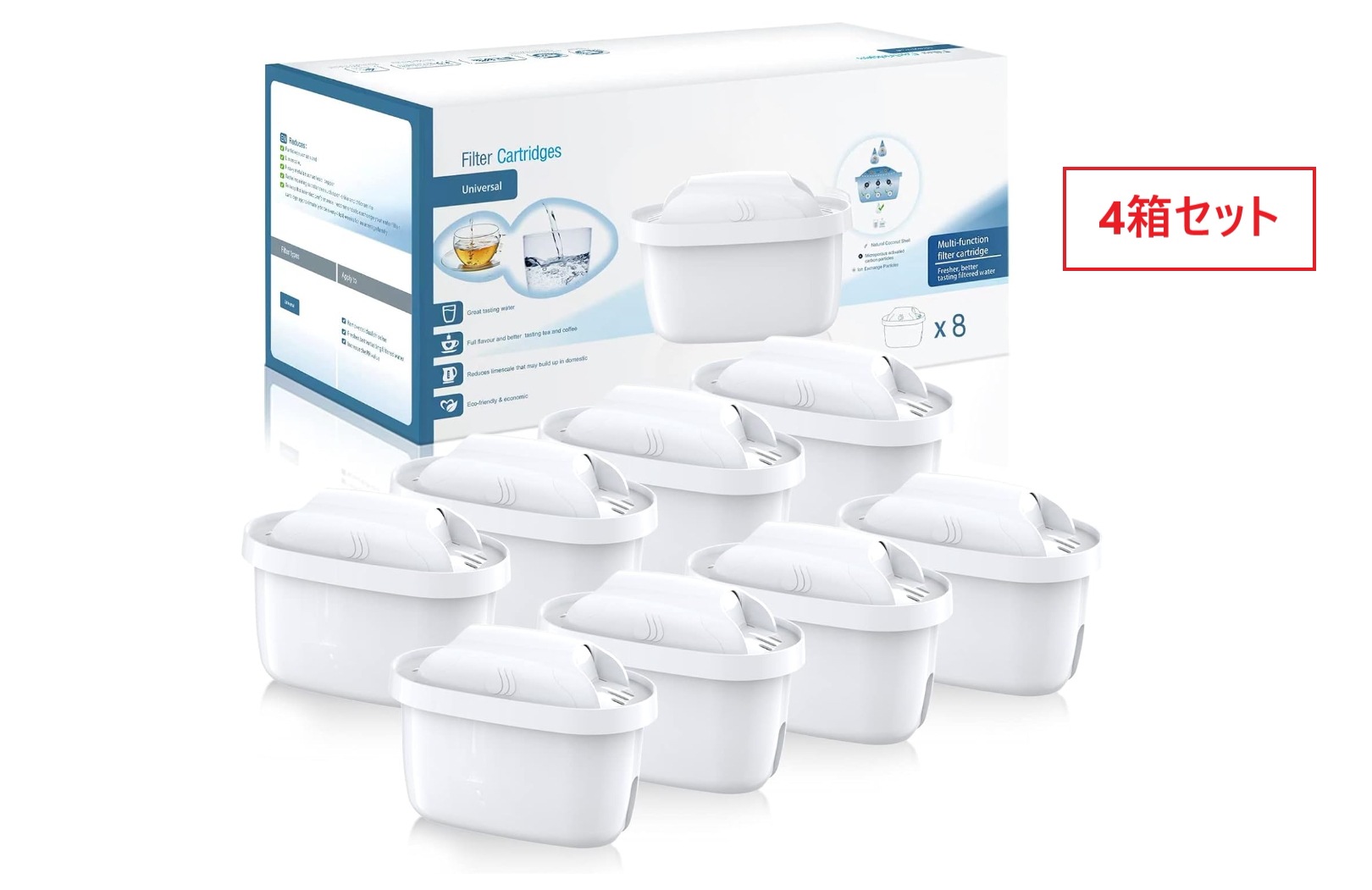 【お買い得8個入り 4箱セット】 カートリッジ 浄水ポット用 ブリタ互換品 交換用 【マクストラ BRITA MAXTRA 】 浄水器用 フィルターカートリッジ 高除去 日本仕様