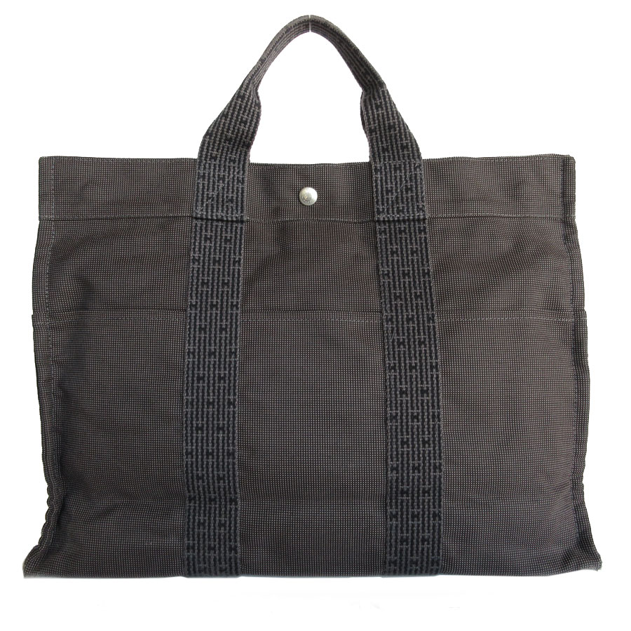 エルメス HERMES ハンドバッグ トートバッグ エールライン キャンバス ダークグレー ユニセックス s0228a