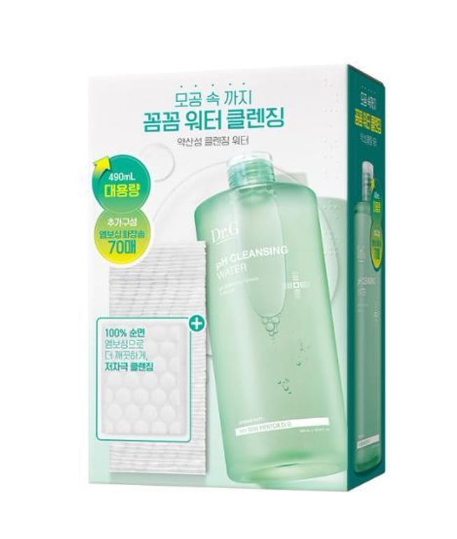 弱酸性クレンジングウォーター 490ml セット (+コットン 70枚)