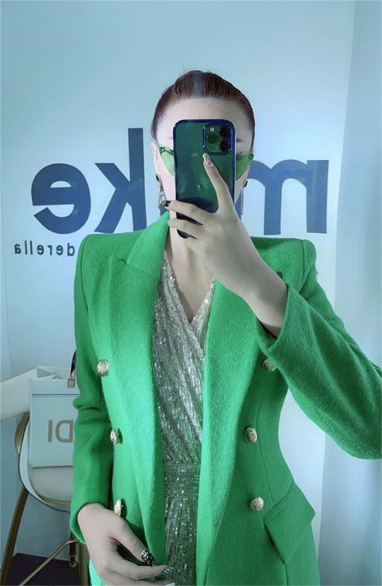 早い者勝ち ロング ウールコート スリム 気質 コート ダブルボタン ピュアカラー