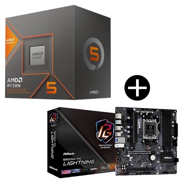 Ryzen 5 8600G BOX With Wraith Stealth Cooler CPU + ASRock B650M PG Lightning マザーボード セット