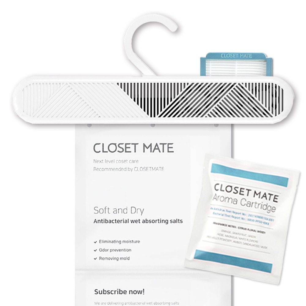 ハンガー型空気清浄機CLOSET MATE クローゼットをまるごと24時間 消臭・除菌・抗菌・除湿・芳香するハンガー 梅雨対策 湿気対策 においケア ウイルス対策 花粉対策