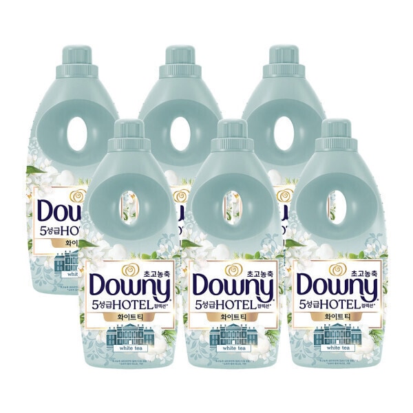 ダウニー ホテルコレクション 柔軟剤 ホワイトティー 1L 6個 + ダウニー ホワイトティー 200mL (贈呈品なくなり次第贈呈終了)