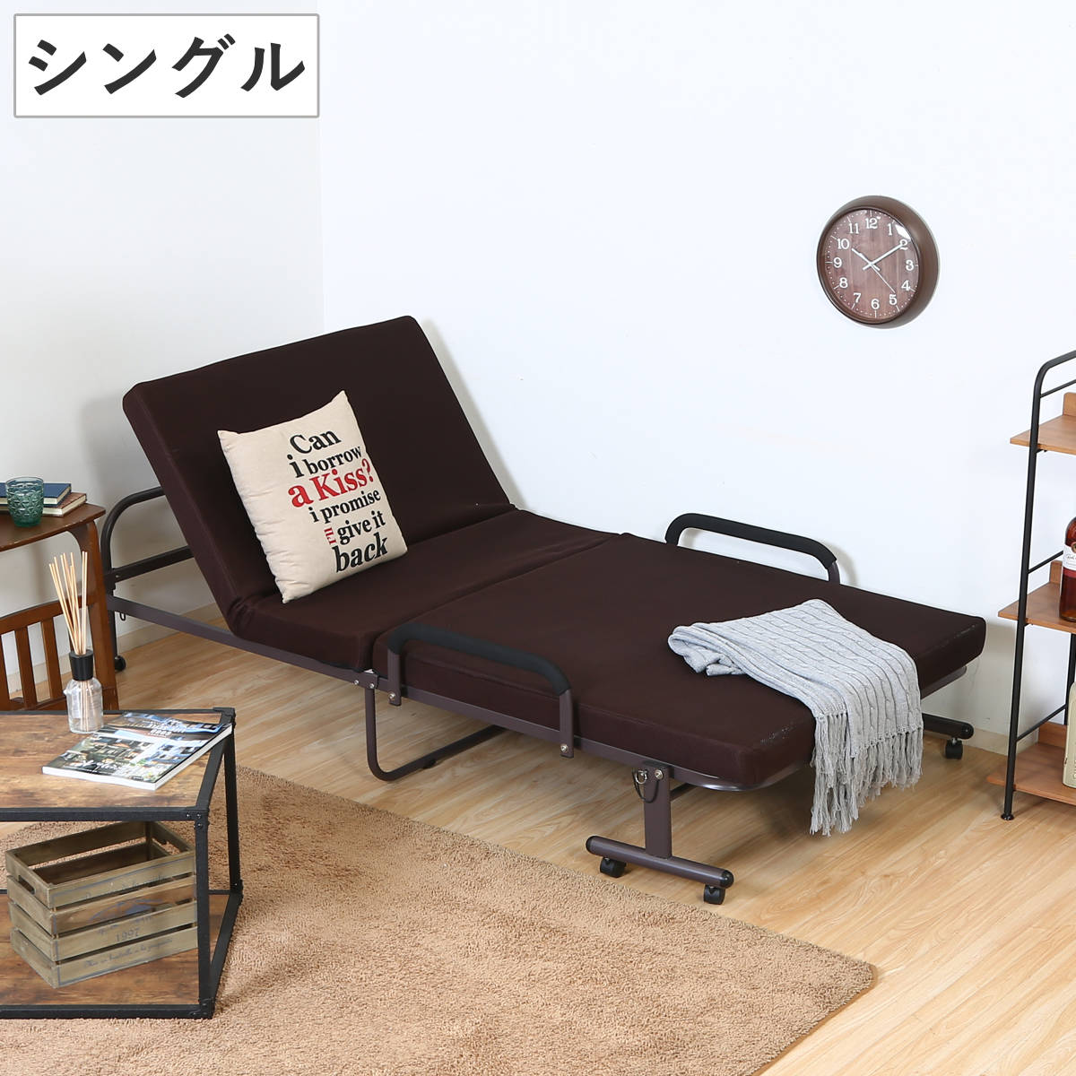 折りたたみベッド シングル 低反発 マット リクライニング 折りたたみ ベッド リクライニングベッド ベット 折り畳み シングルベッド 角度調整 折り畳みベッド キャスター付き