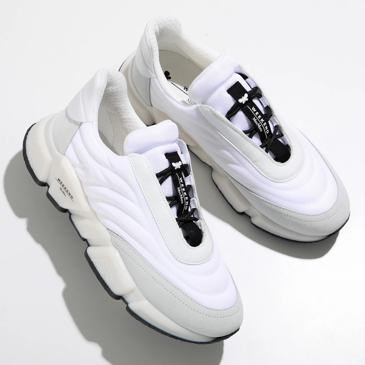 WEEKEND MAX MARA ウィークエンド マックスマーラ スニーカー MANAWE マナウェ レディース ローカット レザー ナイロン ロゴ 靴 001/BIANCO