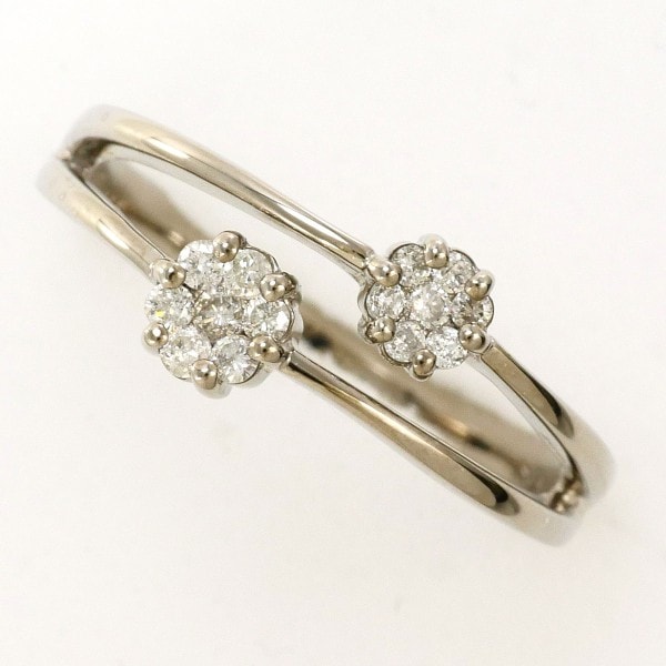 K18 18金 WG ホワイトゴールド リング 指輪 11号 ダイヤ 0.15 ジュエリー 中古