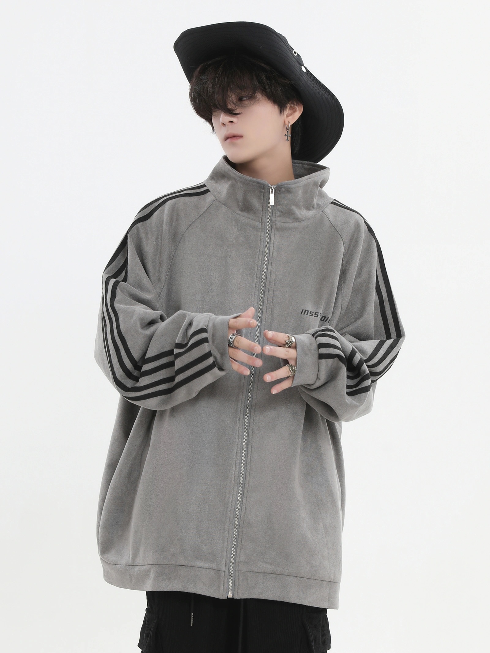 BF風 秋冬 韓国 かわいい レディース ハイネック スタンドネック アウター ブルゾン お出かけ 長袖セクシーシルエットトップスサイド冬カジュアルファッション系サイズお出かけフル丈トラック