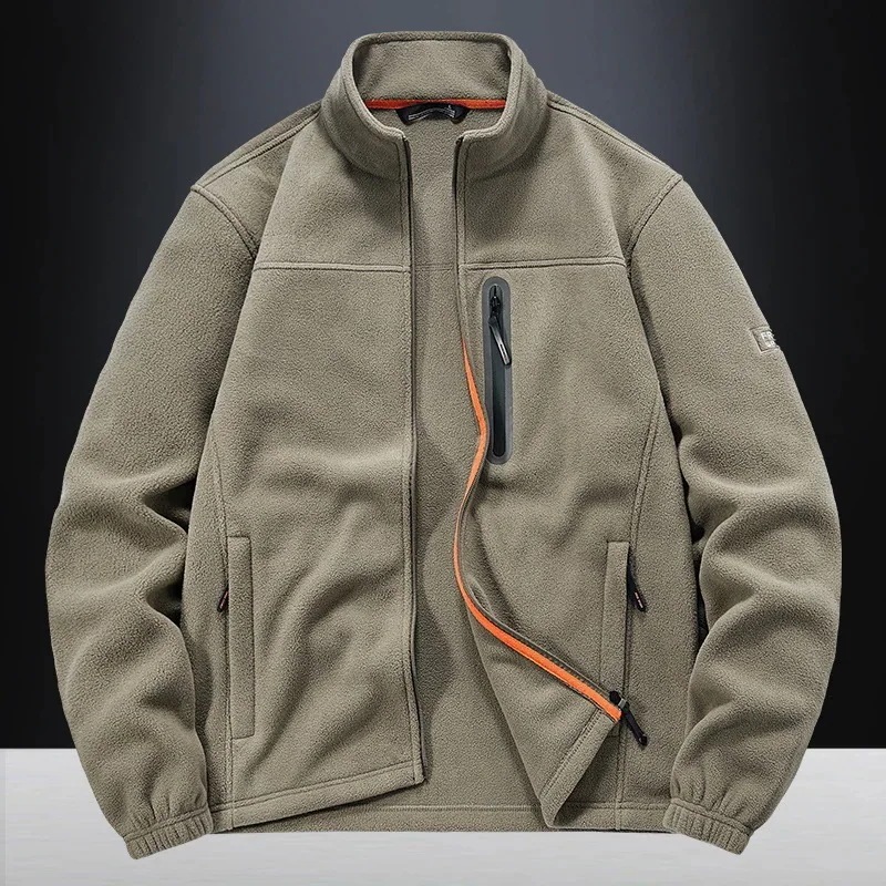 高級な質感フリースジャケットメンズフリース暖かい裏起毛ジャケットアウター上着羽織り無地おしゃれカジュアル通勤