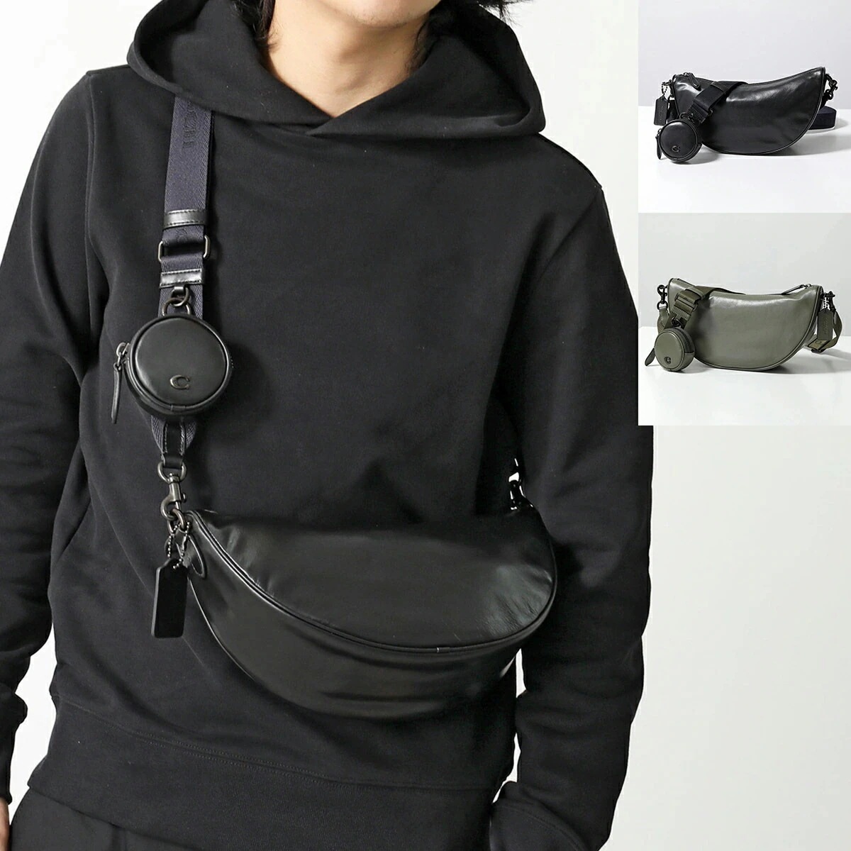 COACH コーチ ショルダーバッグ HALL SOFT SLING ホール ソフト スリング CY754 レディース レザー ミニポーチ付き ロゴ 鞄 カラー2色