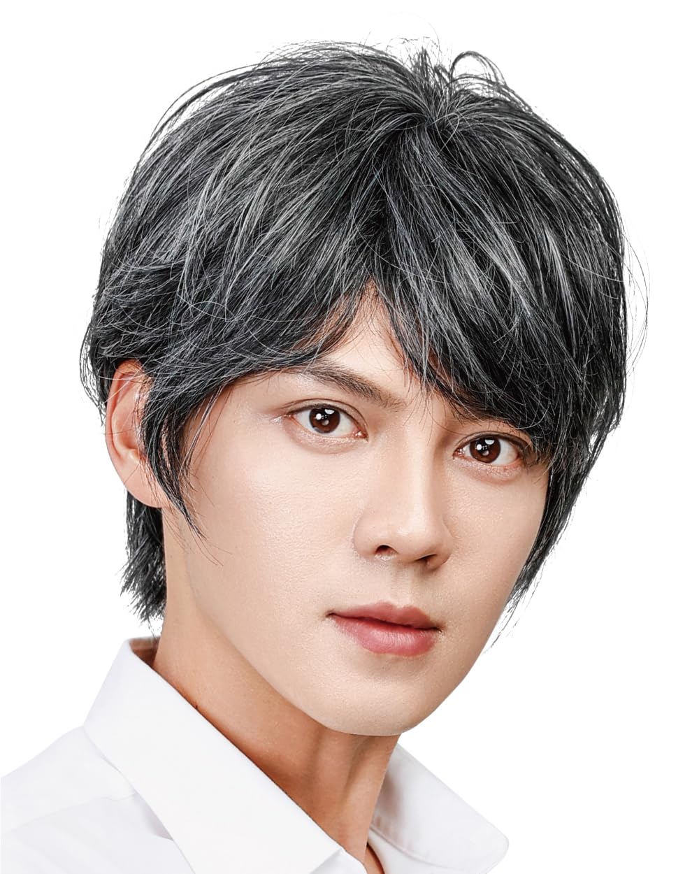 TefuRe ウィッグ メンズ プロフェッショナル ショート 医療用 かつら 男性 簡単 耐熱 繊維 艶消し カツラ うぃっぐ ネット付き フリーサイズ wig 自然 薄毛 抜け毛 白髪 増毛 育毛