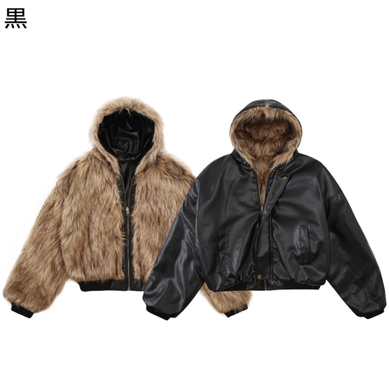 リバーシブル 毛皮コート メンズ ライダースジャケット レザージャケット PU レディース 両面使い 革ジャン ブルゾン カジュアルアウター 防水 作業着 防寒 男性 バイク コート 春秋服 着痩せ