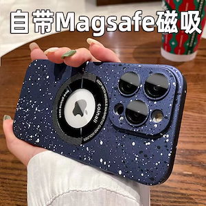 magsafe ラベル欠品 磁気吸着 Iphone14 携帯電話ケース 油絵 星空リンゴ 13pro マットハードケースに- ダークパープル [内蔵磁気吸着+底部防塵ネット] クールブラック [内蔵磁