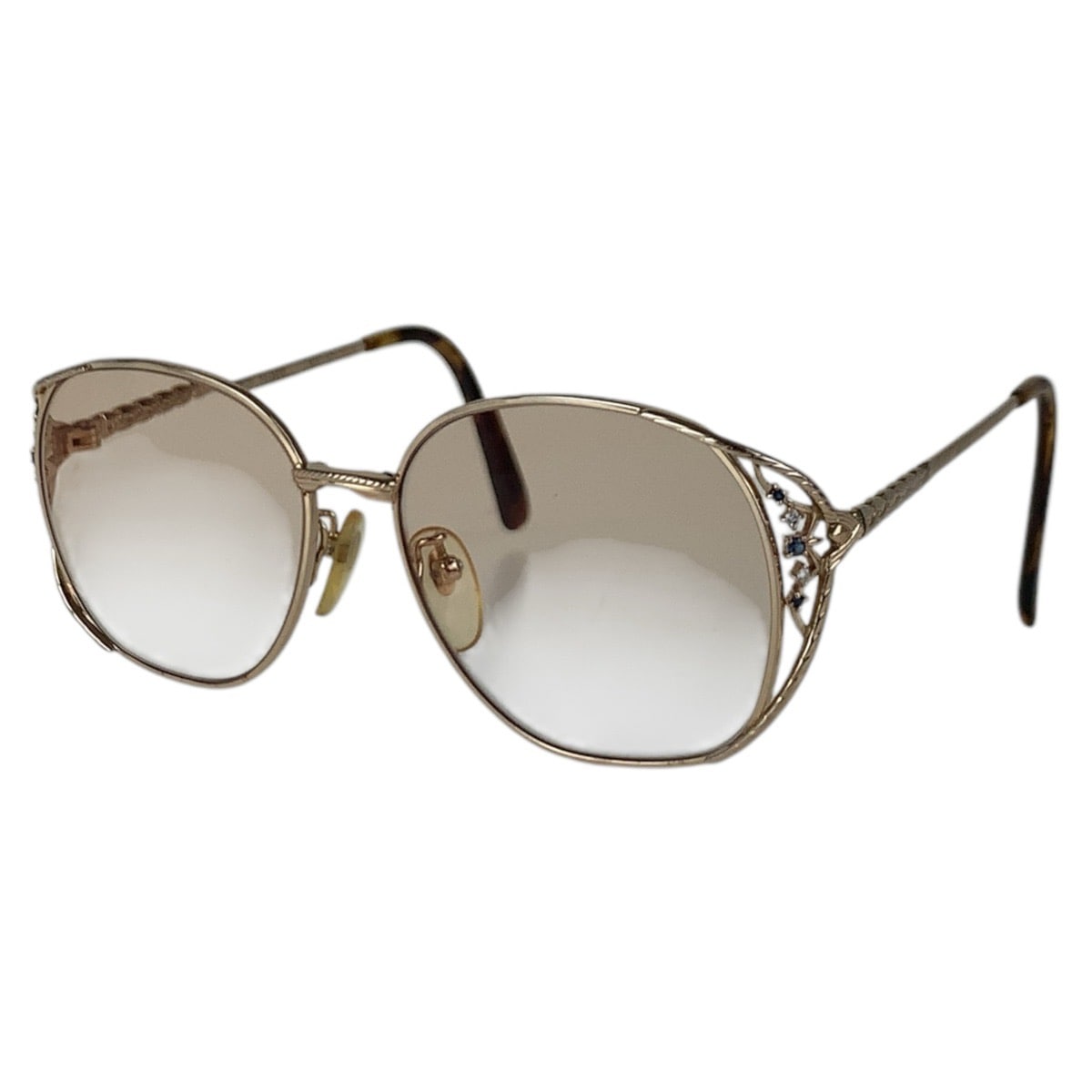 クリア ゴールド金具 ガラス/メタル/ラインストーン FE-9401 5415-135 メガネフレーム レディース 501210 14,652円