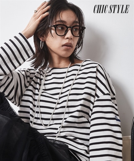 Tシャツ・カットソー 大きいサイズ 綿100％ボーダーカットソープルオーバー シックスタイル 5,133円