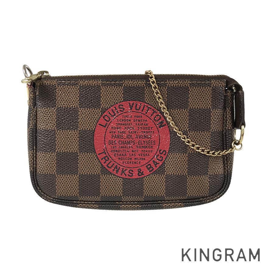 ダミエ ミニ ポシェット アクセソワール T&B N58011 ポーチ ju【中古】