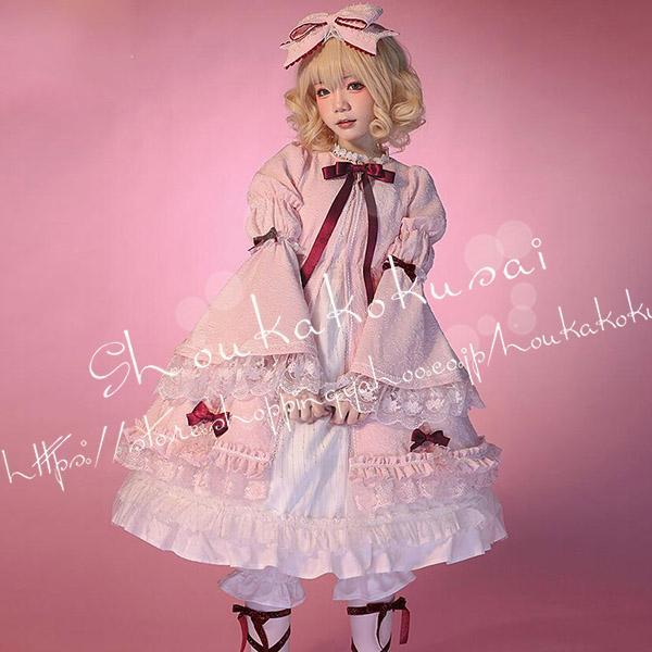 ローゼンメイデン 風 洋装大正lolita 雛苺 ひないちご Kleine Beereコスプレ衣装ウィッグcos靴コスチューム イベント パーティー ハロウィン