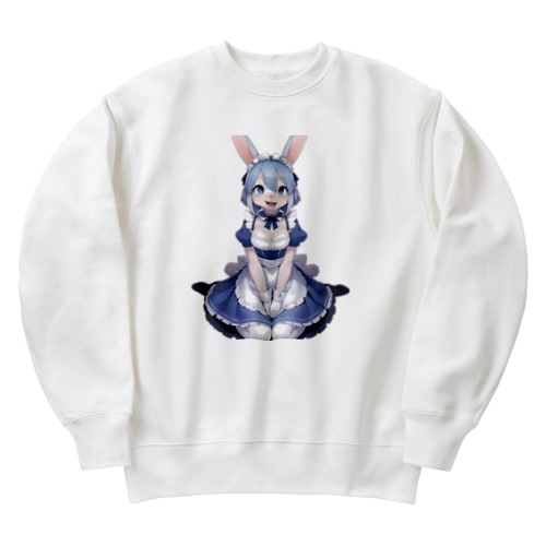 【文字入れ可能受注生産】ウサギの女の子 メイド ケモナー おかりなさい ヘビーウェイトスウェット