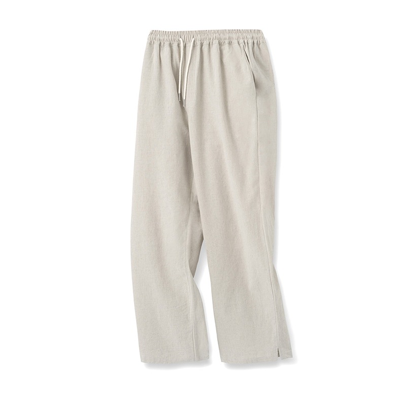 SLIT LINEN WIDE PANTS [OATMEAL]