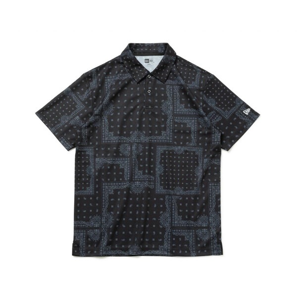 ニューエラ（NEW ERA） ゴルフ 半袖 鹿の子 ポロシャツ Bandana All over ブラック 14109029