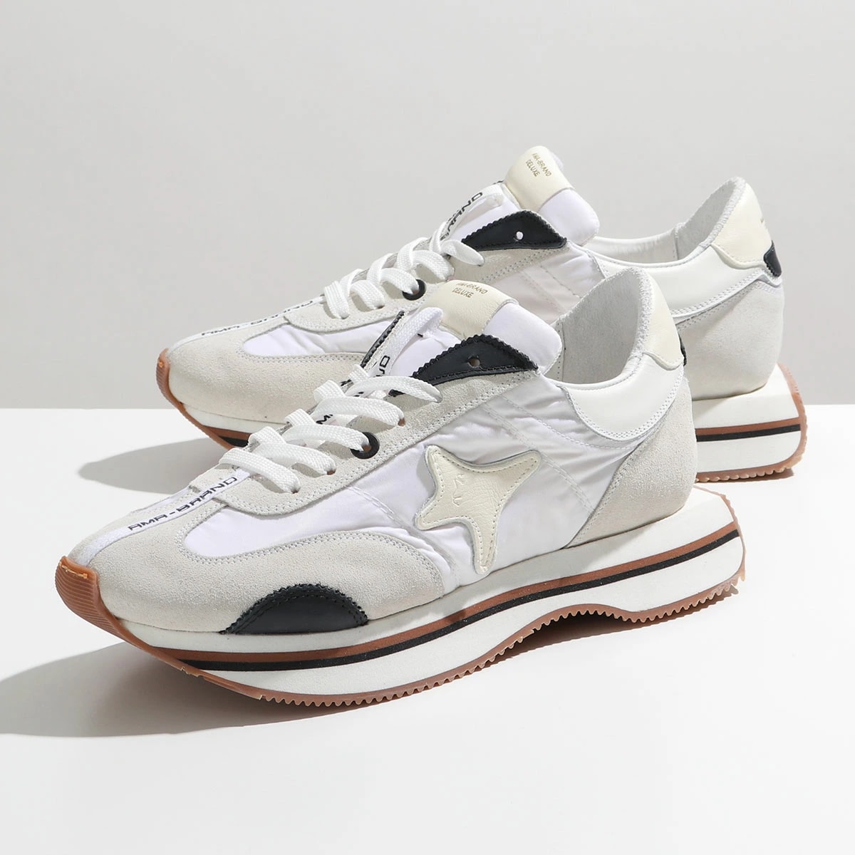 AMA BRAND アマブランド スニーカー ESSENCE ESNC E102 メンズ ローカット 厚底 シューズ ロゴ 靴 WHITE