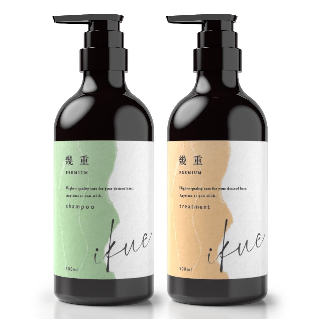 幾重 プレミアム シャンプー＆トリートメント 500ml セット 美容室仕様 白髪ケア 抜け毛ケア パサつきを抑え ツヤ髪 エイジングケア シャンプー 40代シャンプー