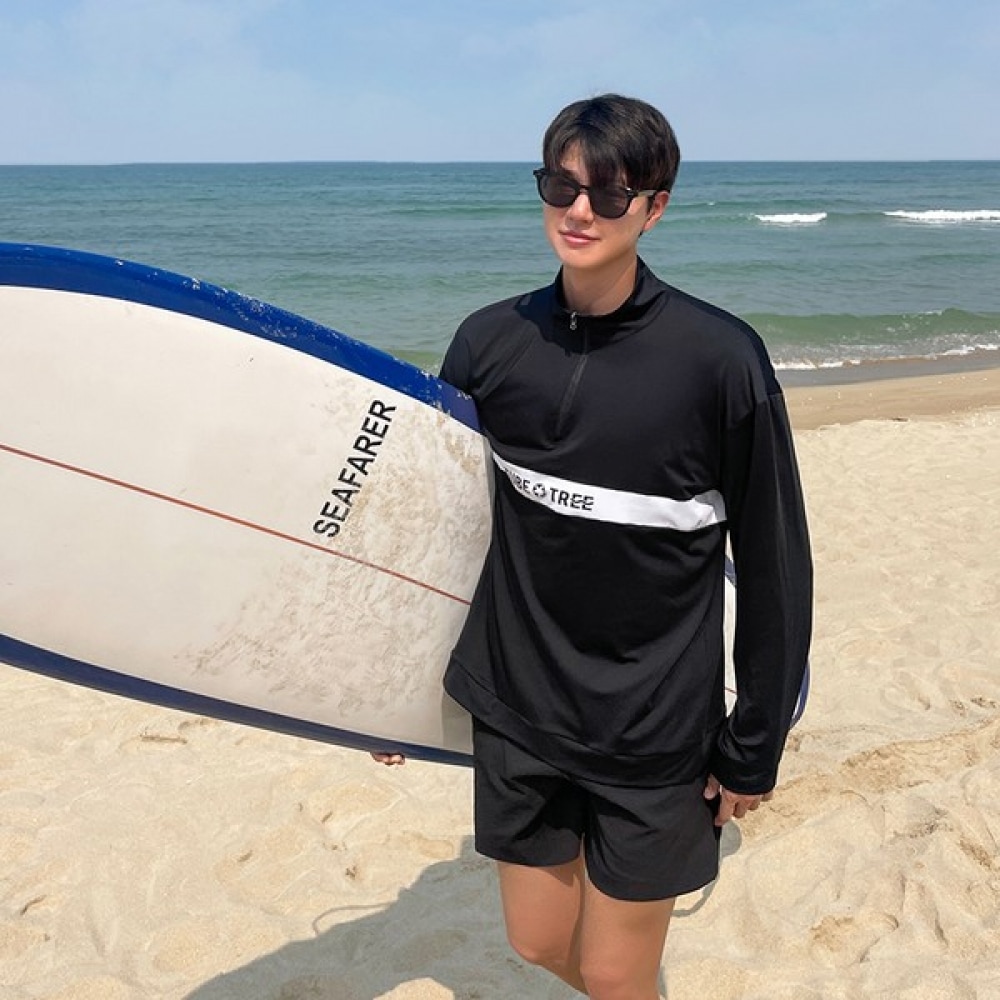 (Vivarup) Fresco Anorak ラッシュガード-メンズ SW19795F ハーフジップアップ長袖ルーズフィット T シャツビッグサイズラッシュガードビーチウェア