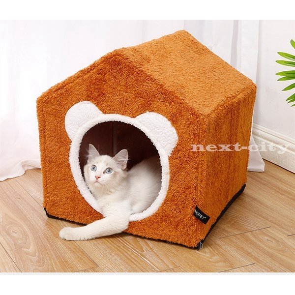 猫用ベッド ペットベッド 可愛い 部屋型 ペット用品 ペット 肌触りがいい 通気 クッション ハウス ドーム ペッ