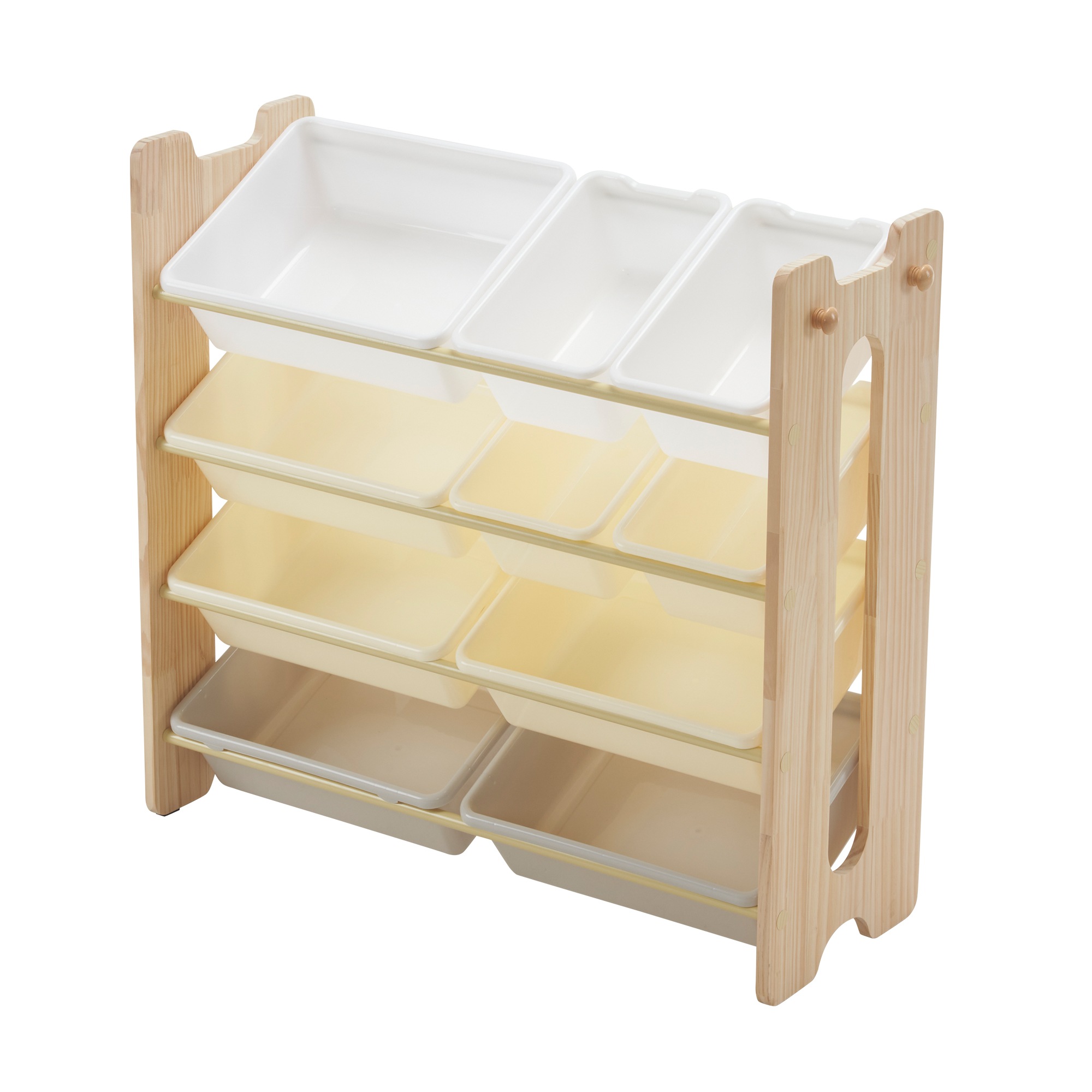 【本日限り激安SALE】【人気商品】おもちゃ収納4段ラック 子ども用家具　天然木