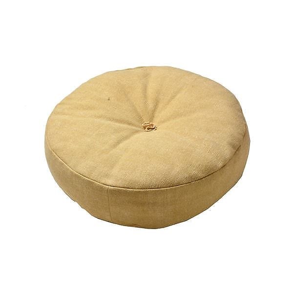 インド綿 フロアラウンドクッション マスタード 45R12cm 円形 綿100％カバー リビング ベッドルーム