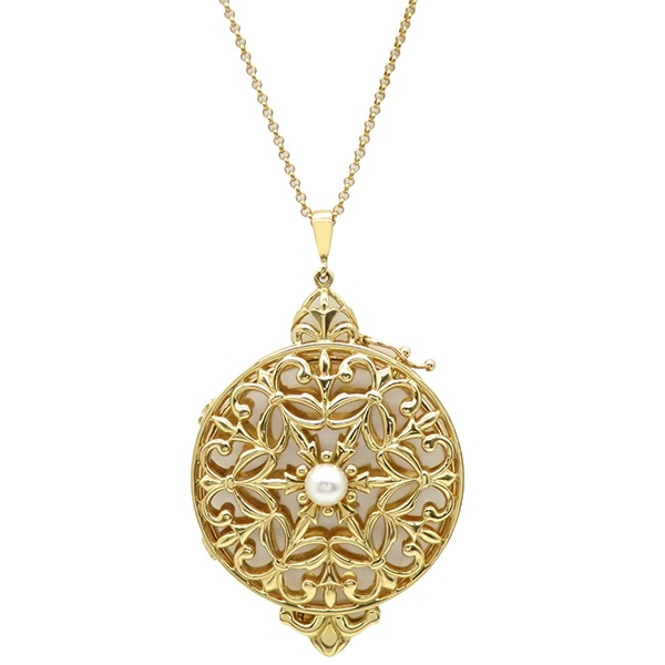 ミキモト MIKIMOTO ネックレス ルーペ パール K18YG パール イエローゴールド MIKIMOTO K18 YG 【中古】