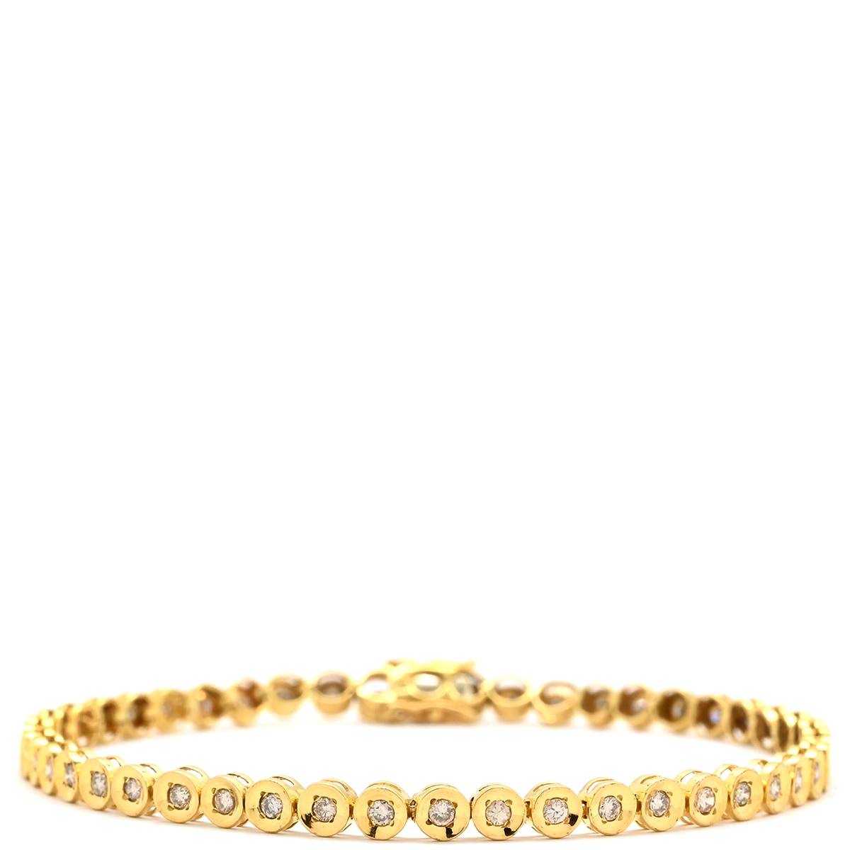 ブレスレット テニスブレスレット 1.0ct ダイヤモンド イエローゴールド 18K 750 YG 18金 【中古】