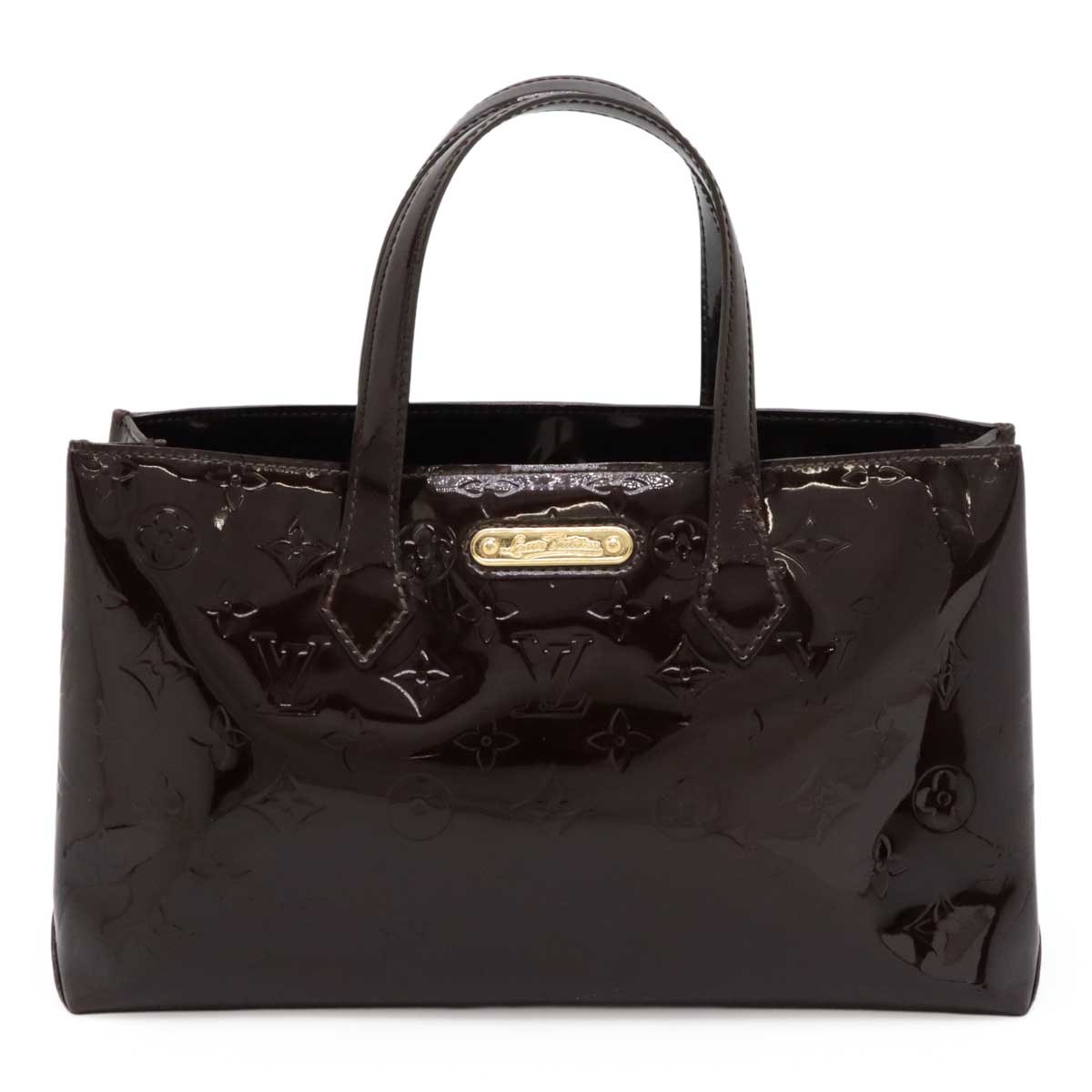 モノグラムヴェルニ ウィルシャーPM ハンドバッグ トートバッグ エナメルカーフ アマラント M9364