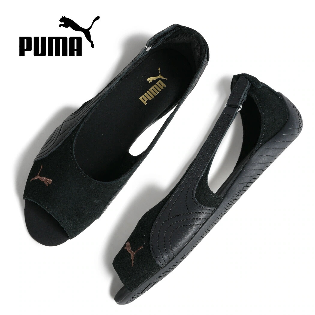 PUMA プーマ 薄底 スピードキャット サンダル スニーカー SPEEDCAT SANDALS BLACK CHOCOLATE バレエシューズ ブラック 茶色 ウィメンズ 404839-07