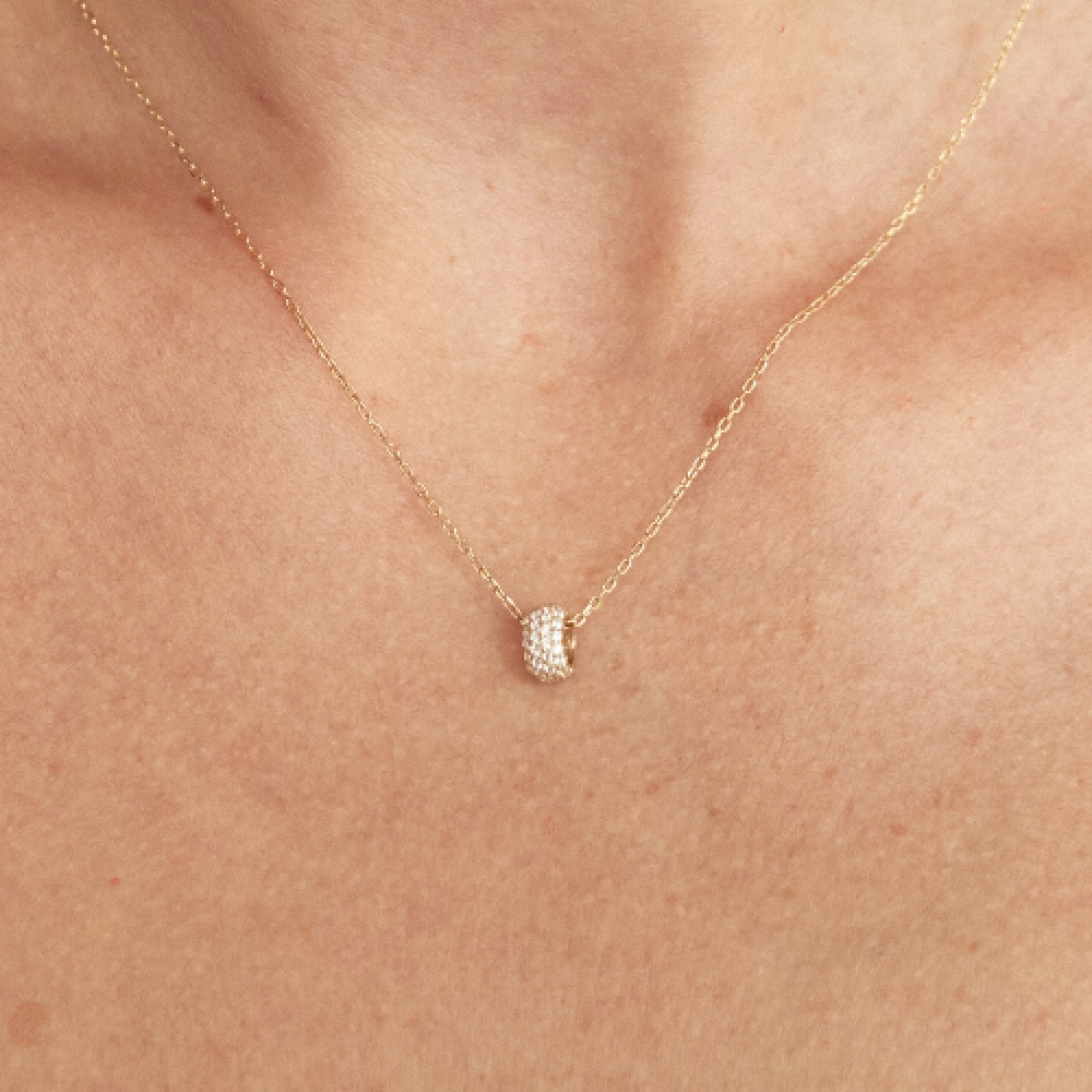 LUNNE 14k ドームパヴェロンデルペンダント S (14K ゴールド) LFP10