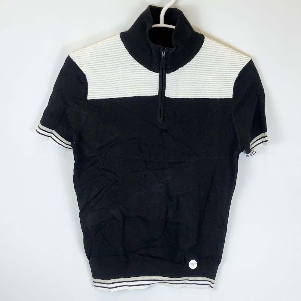 【中古・未使用品】NOEL ASMAR ノエルアスマール アイリーン セーター ハーフジップ S/S 半袖 ニット ストレッチ ライディング シャツ XS ブラック AE2004 レディース 乗馬 馬