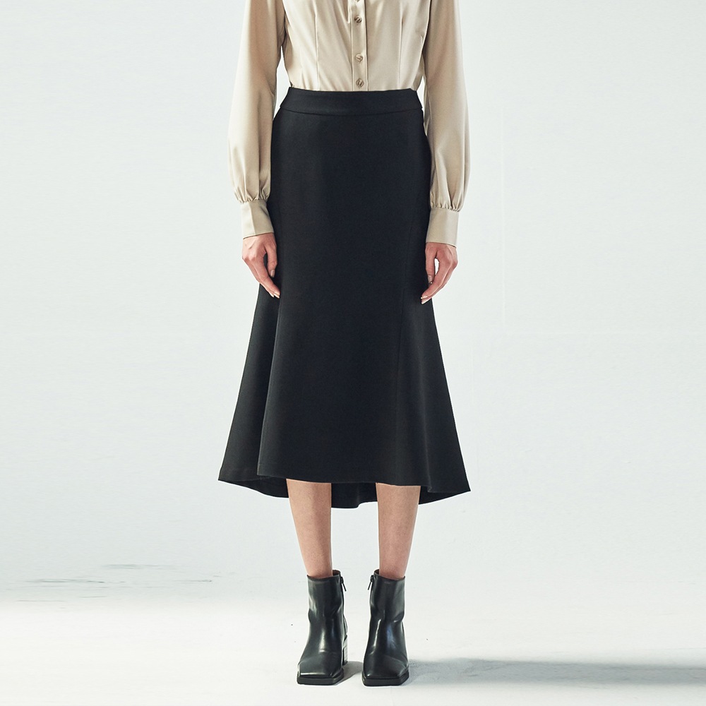 ACUD マーメイドラインフレアスカート_BLACK