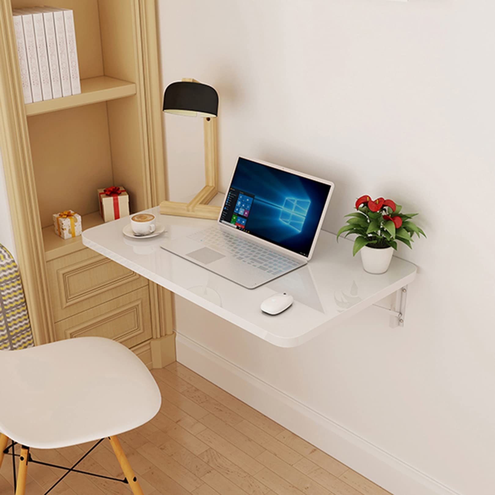 壁掛け式ドロップリーフテーブルフローティングシェルフ折りたたみテーブル学習用本置き場コンピューターデスクホームオフィス/ランドリー/ホームバー/キッチン＆ダイニングルーム/バスルーム小さなス