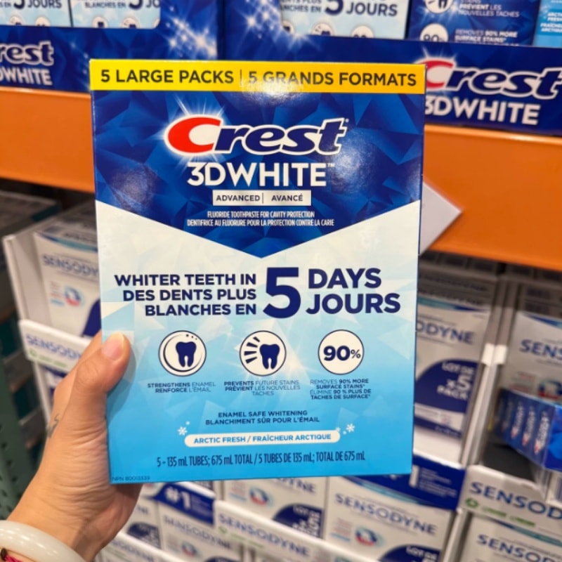 Crest 3D WHITE アドバンスド ホワイトニング歯磨き粉 135ml×5 本セット（かいがいはっそう）