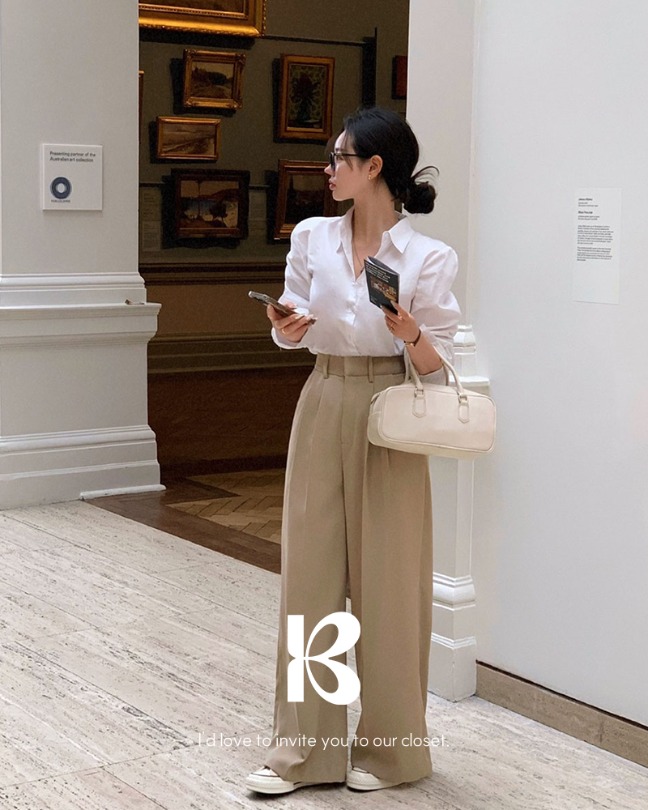 [BELLIDE MADE] プレミアムデイリーピンタックスラックスパンツ pt1396